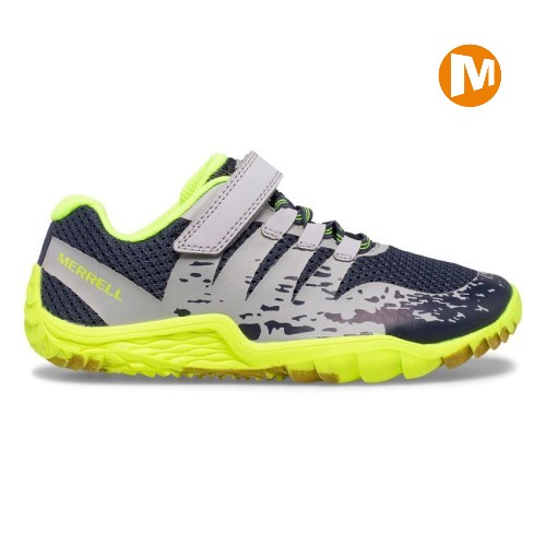 Merrell Trail Glove 5 A/C Sneaker Kinder Grau/Navy [DE-CSXJY]